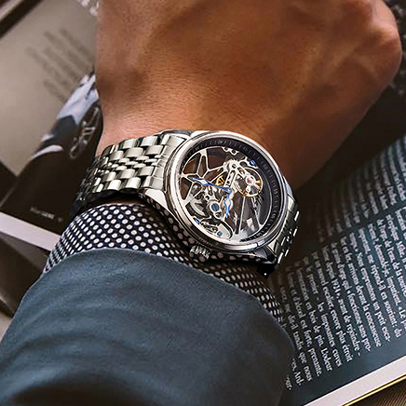 AILANG NEW Skeleton Automatic  - Luxury Watch All Black บทวิจารณ์และราคา